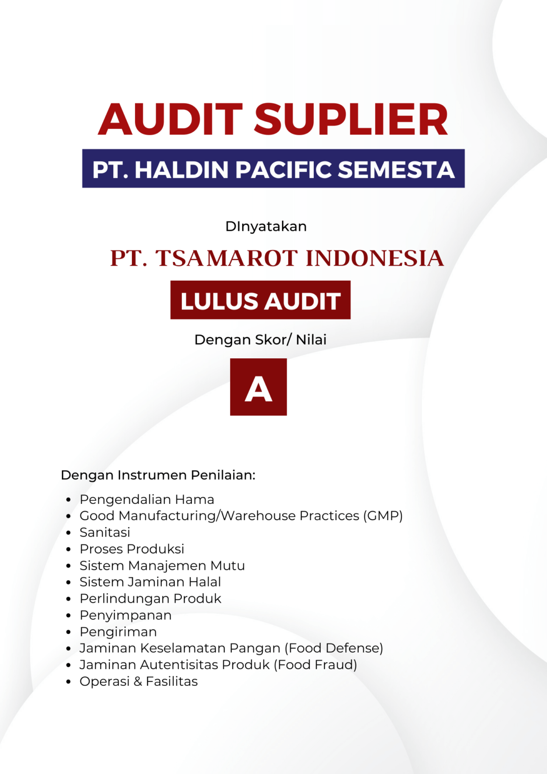 Audit PT. Haldin Pacific Semesta